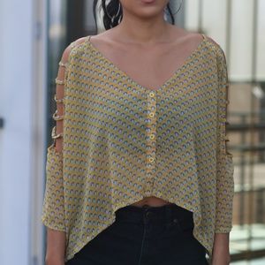 Millau yellow boho top